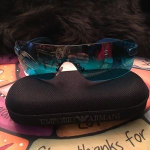 Emporio Armani Aquamarine Rimless Sunglasses